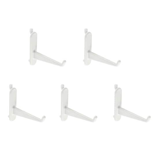 Long White Pegboard Hooks by Simply Tidy&#xAE;, 5ct.